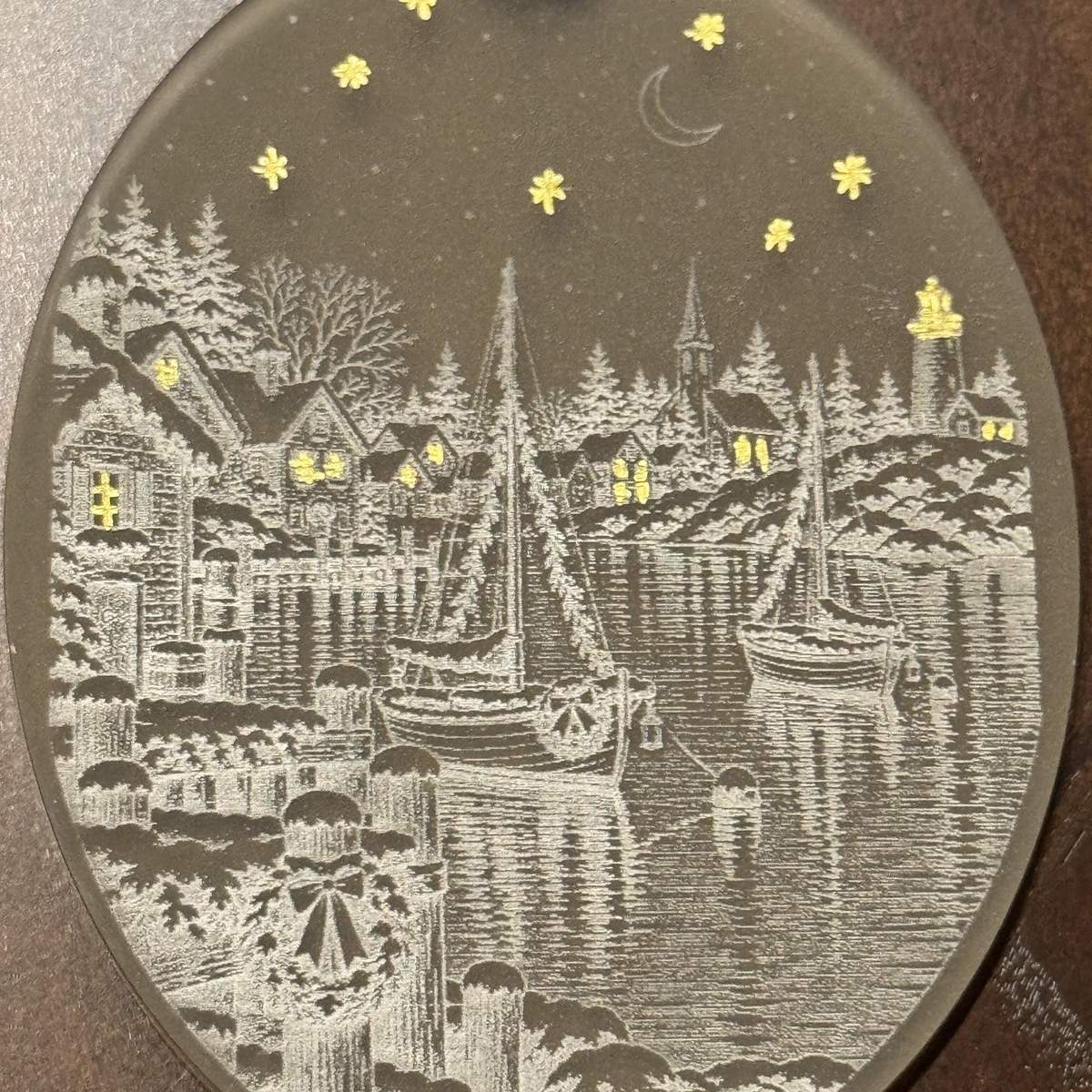 The Christmas Harbour — Hand-Painted Acrylic Ornament