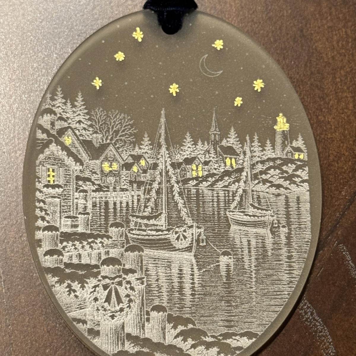 The Christmas Harbour — Hand-Painted Acrylic Ornament