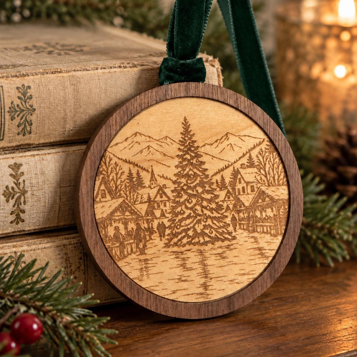 The Christmas Tree in the Valley — Wooden Ornament